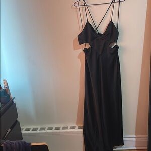 Zara Black Backless Sundress with Sweetheart Neckline